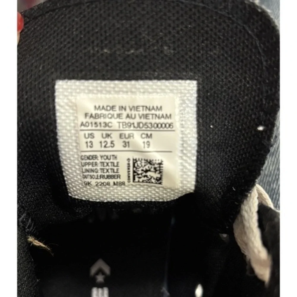 Converse YOUTH CTAS‎ Lift Butterfly Sneakers/Shoes size 13 Black/metallic Design